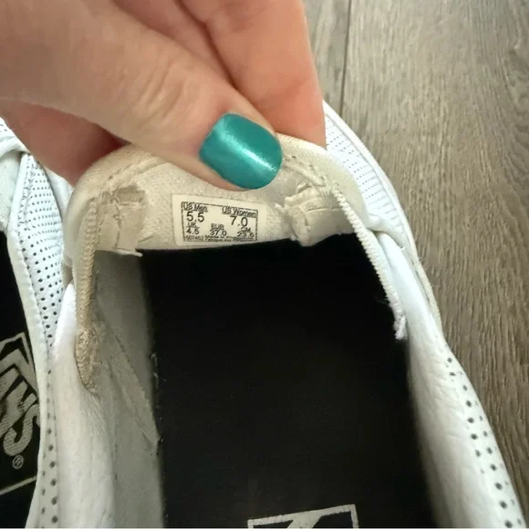 Vans White Perforated Slip-On Sneakers Asher 7 - Picture 7 of 8